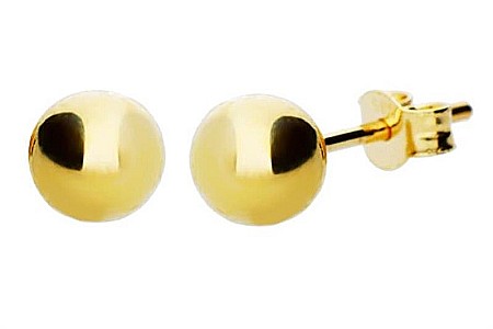 Cercei aur galben 14k dama cu surub Bilute lucioase 4 mm [0]