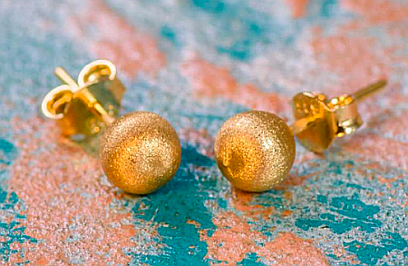 Cercei aur galben 14k dama cu surub Bilute sidefate 4 mm [2]