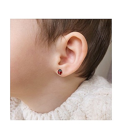 Cercei aur galben 18k bebelusi copii Gargarite Buburuze [2]