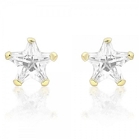 Cercei de aur 14k bebelusi fetite Stelute Zirconiu 5 mm [0]