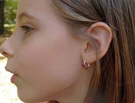 Cercei de aur 14K copii si bebelusi tortite Gargarite Buburuze [3]