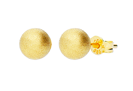 Cercei de aur 14k dama cu surub Bilute sidefate 4 mm [0]