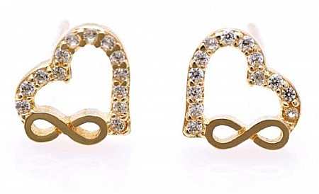 Cercei de aur 14k dama cu surub Cerc cu pietre colorate Zirconiu [0]