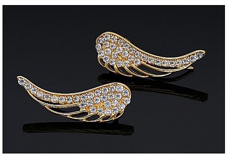 Cercei De Aur 14K Eleganti Pentru Femei Dama Aripi De Inger [0]