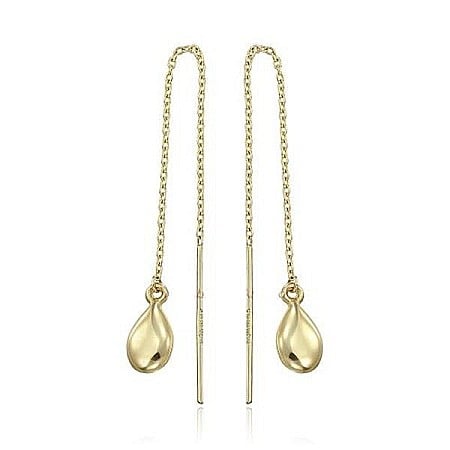 Cercei din aur - Cercei de aur 14K lungi ieftini lantisor dama model Lacrima