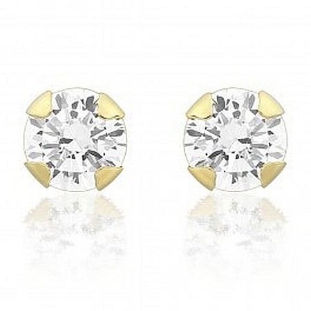 Cercei de aur 14K mici bebelusi copii Piatra incolora [1]