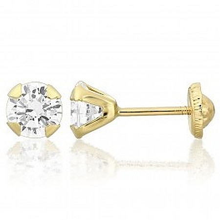 Cercei de aur 14K mici bebelusi copii Piatra incolora [0]