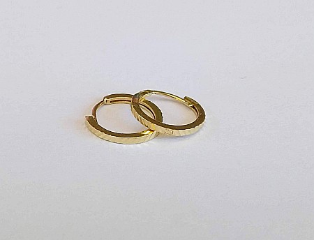 Cercei de aur 14K rotunzi fetite si dama Tortite cu striatii 11 mm [2]
