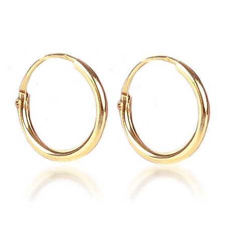 Cercei din aur - Cercei de aur 14K rotunzi nou nascuti bebelusi Tortite 8 mm