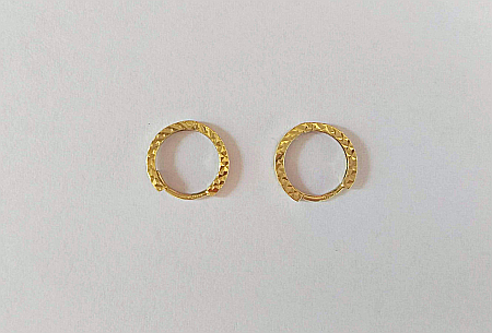 Cercei de aur 14K rotunzi nou nascuti bebelusi Tortite cu striatii 9 mm [2]