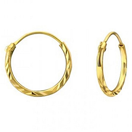 Cercei de aur 14K rotunzi nou nascuti bebelusi Tortite cu striatii 9 mm [0]