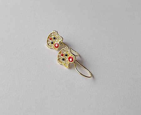 Cercei de Aur 14K Tortite fetite copii Pisicute Hello Kitty 1.2 cm [0]