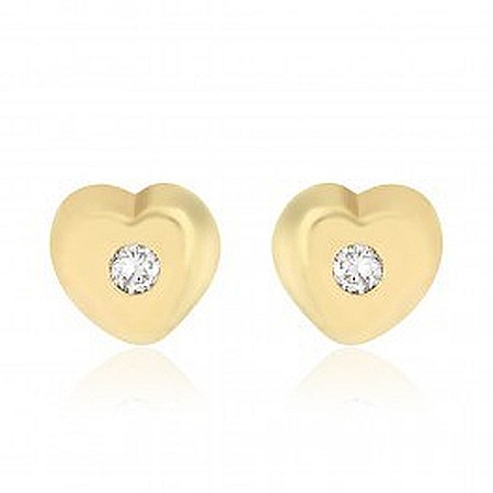 Cercei de aur 18K nou nascuti bebelusi Inimioare [0]