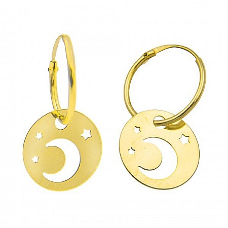 Cercei de aur 9K rotunzi fetite nou nascuti Tortite 9 mm cu banut [0]