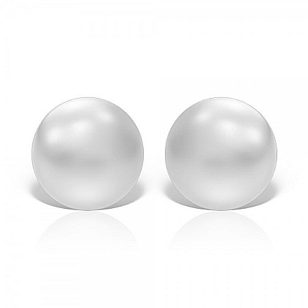 Cercei de aur alb 14k bebelusi copii fetite Bilute 5mm [0]