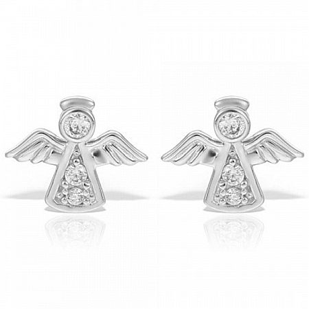 Cercei de aur alb 14k bebelusi copii Ingerasi mari [0]