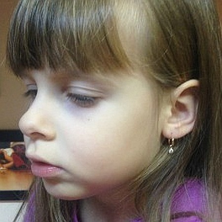 Cercei de aur alb 14K nou nascuti bebelusi Tortite cu piatra roz detasabila 10 mm [2]