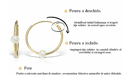 Cercei de aur alb 14k rotunzi fetite copii Tortite 12 mm cu striatii [1]