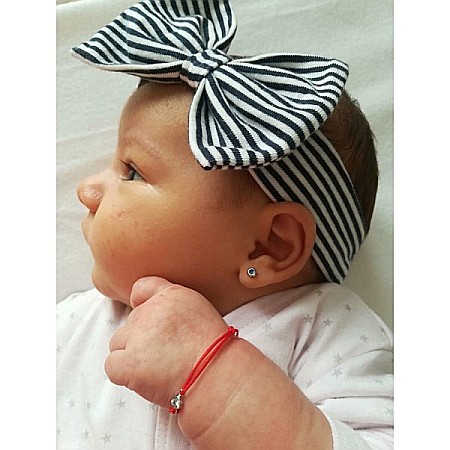 Cercei de aur alb copii bebelusi cu Floricele 4mm cu piatra roz [0]