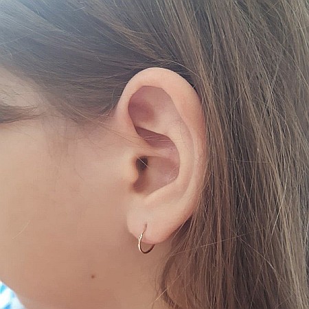 Cercei de aur alb rotunzi nou nascuti si bebelusi Tortite 8 mm [6]