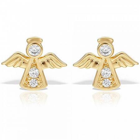 Cercei de aur galben 14k bebelusi copii Ingerasi mari [0]