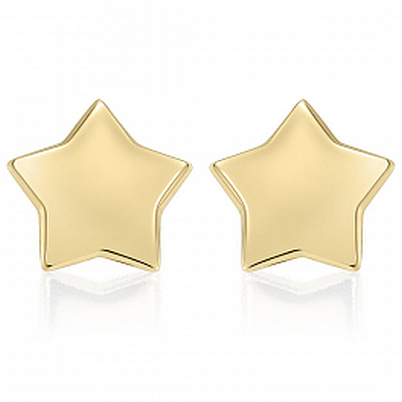 Cercei de aur galben 14K fetite copii Stelute 4 mm [4]