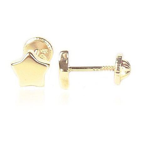 Cercei de aur galben 14K fetite copii Stelute 4 mm [3]