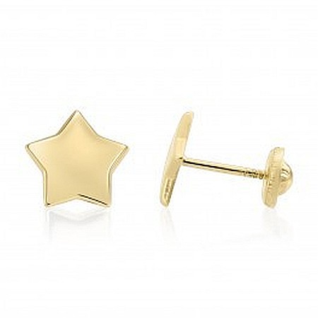 Cercei de aur galben 14K fetite copii Stelute 4 mm [5]
