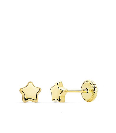 Cercei de aur galben 14K fetite copii Stelute 4 mm [1]