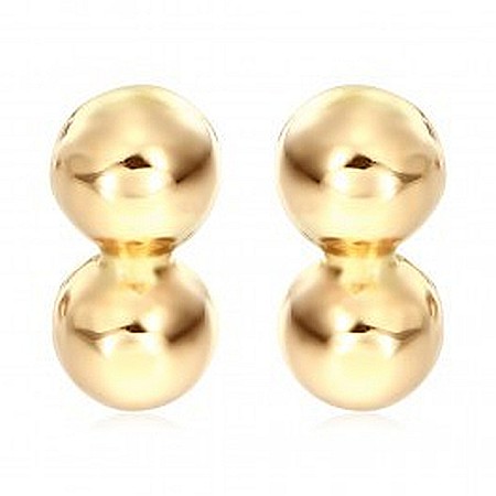 Cercei de aur galben cu surub bebelusi nou nascuti Bobite duble [1]
