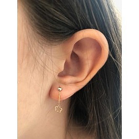 Cercei de aur galben lungi cu lant copii dama Floricele [2]