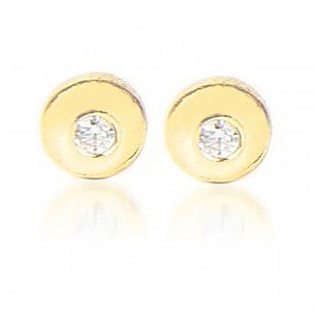 Cercei de aur galben mici nou nascuti bebelusi Bilute cu pietricica [0]