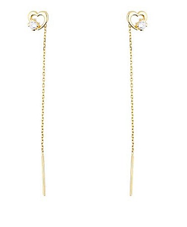 Cercei de aur lungi lant dama cu Inimioare [1]