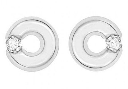 Cercei din aur alb 14k Cerculete 5mm Diamant natural [1]