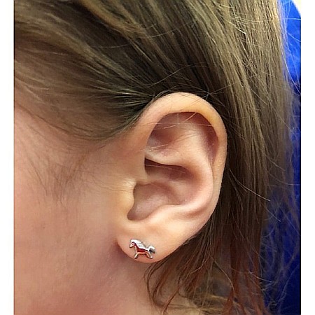 Cercei din aur galben 14k copii fetite Ponei mici [2]