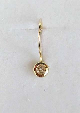 Cercei din aur galben 14K copii si bebelusi tortite Piatra stralucitoare [1]