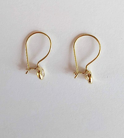 Cercei din aur galben 14K copii si bebelusi tortite Piatra stralucitoare [2]