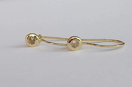 Cercei din aur galben 14K copii si bebelusi tortite Piatra stralucitoare [0]