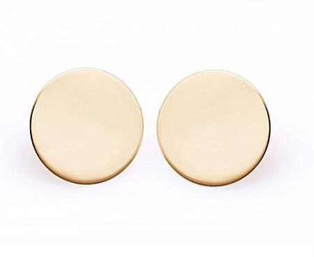 Cercei din aur - Cercei din aur galben 14K dama INIMIOARE plate 7 mm