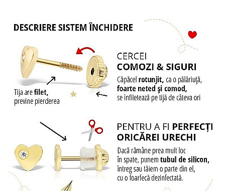 Cercei din aur galben 18K surub copii bebelusi Perle 5.5mm [2]