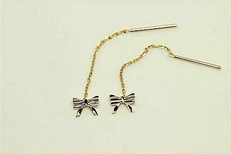 Cercei din aur galben lungi cu lantisor model fundite 8 mm [1]