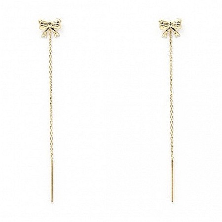 Cercei din aur galben lungi cu lantisor model fundite 8 mm [0]