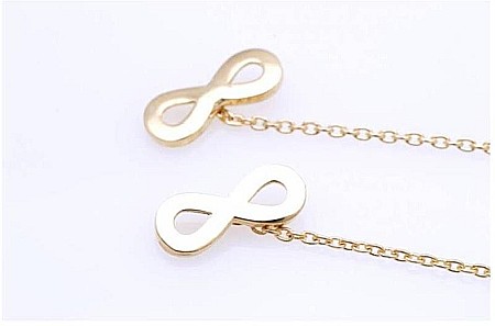 Cercei lungi din aur femei cu lantisor Infinit 1cm [0]