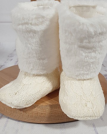 Accesorii hainute botez - Cizmulite calduroase de botez, Melissa