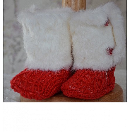 Accesorii hainute botez - Cizmulite rosii calduroase de botez, Love