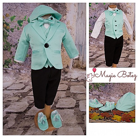 Costume Botez - Costum botez baiat aqua stofa eleganta AQUA BOY