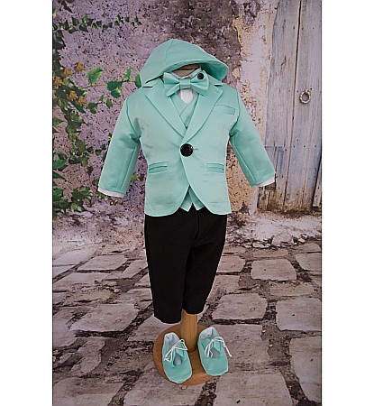 Costum botez baiat aqua stofa eleganta AQUA BOY [3]