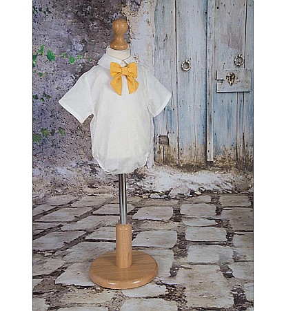 Costum botez baiat bleu de vara BENNY din stofa, 5 piese [4]