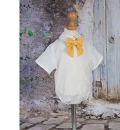 Costum botez baiat bleu racoros pentru vara LITTLE BEN, 4 piese [3]