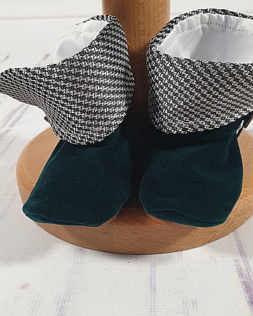 Costum botez baiat catifea verde Micul Print LUKAS, 6 piese [2]